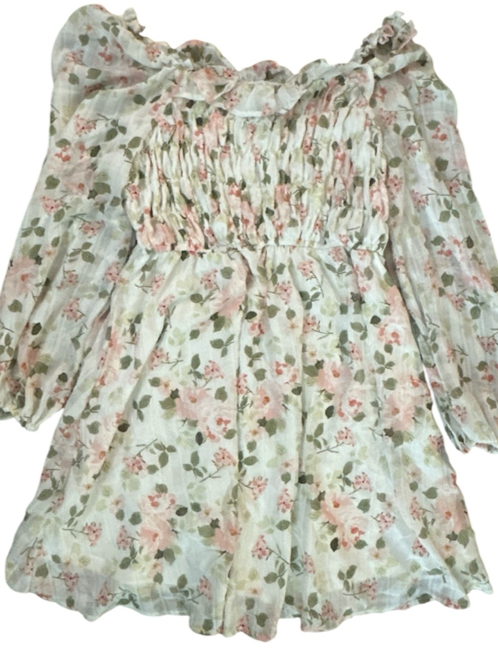 And Now This Floral Smocked Off-Shoulder Dress 1X